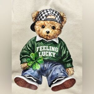 NEW Size XL Feeling Lucky Teddy Bear St Patrick’s Graphic Tee